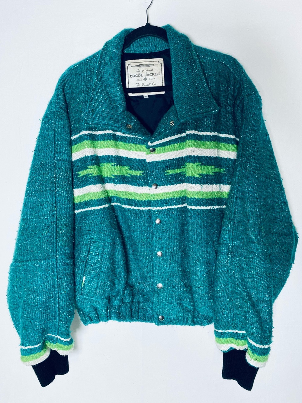 Vintage The Carrot Co Cocol The Original Teal Western Rodeo Blanket Coat M